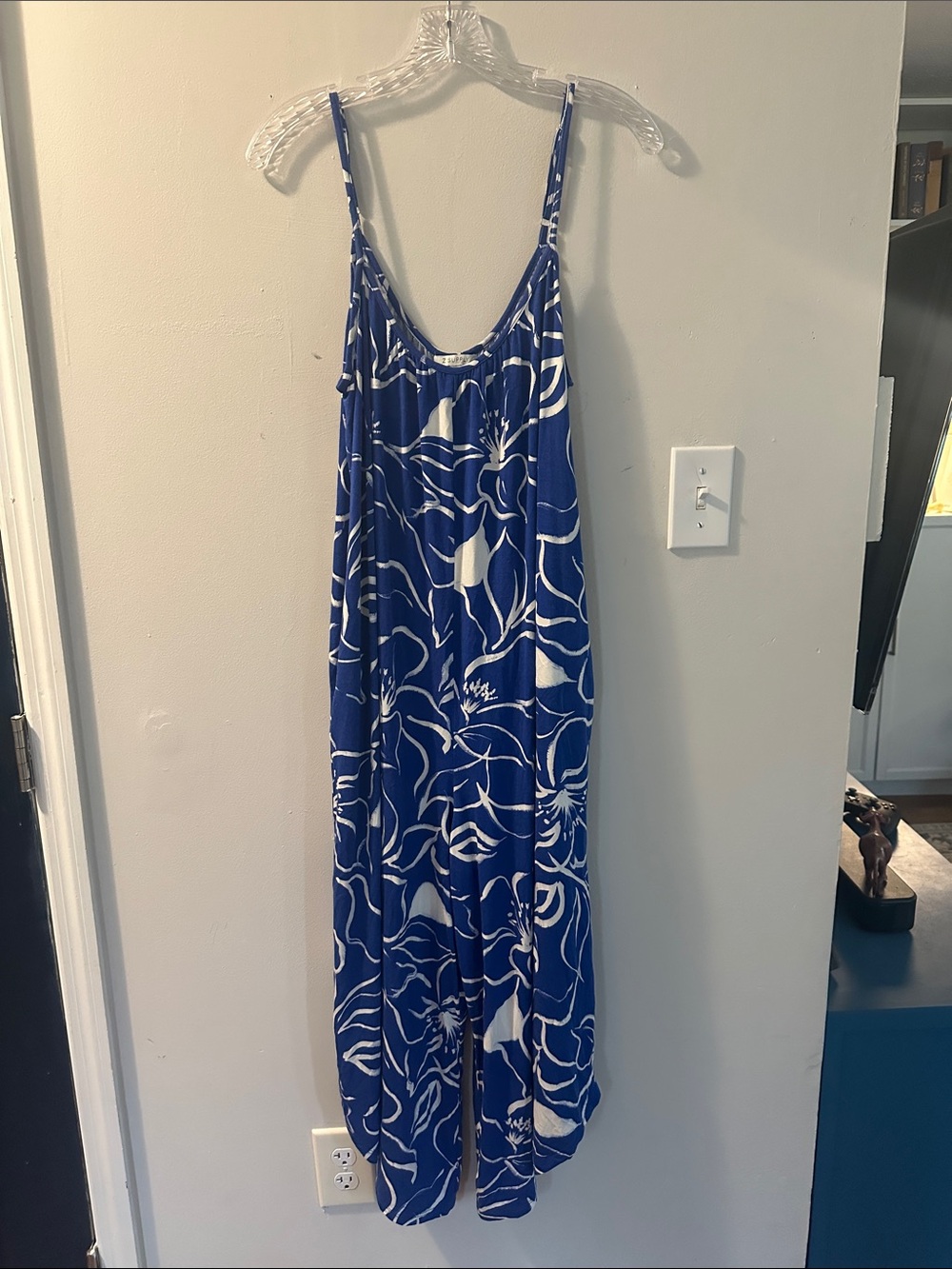Z Supply Blue & White Floral Jumpsuit Romper